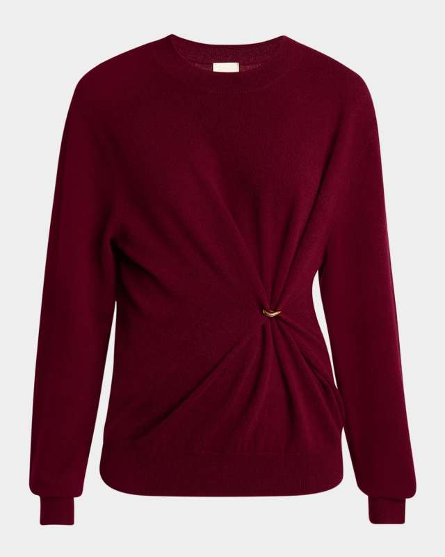 Ilaria Gathered Ring Wool-Cashmere Sweater
